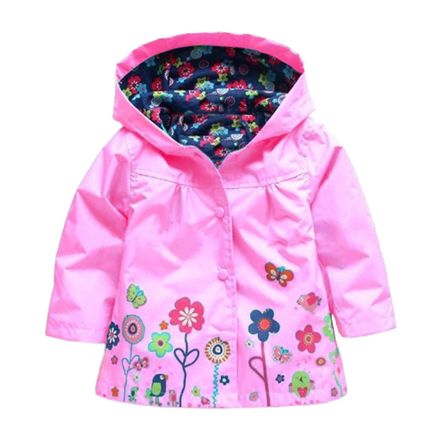 Children's flower raincoat light pink