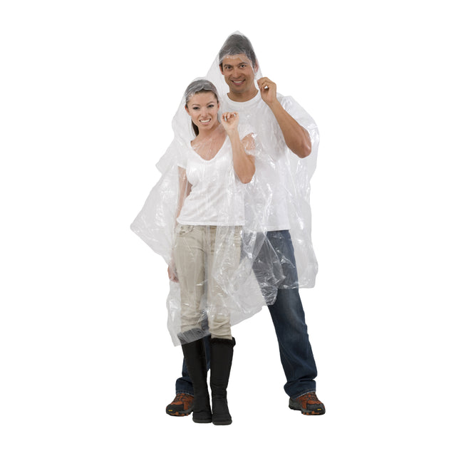 Emergency clear rain poncho