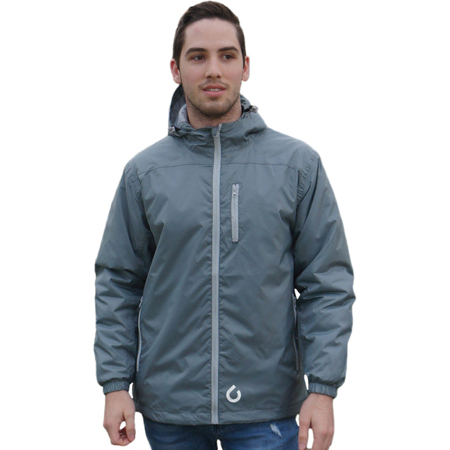 Performa rain jacket grey front