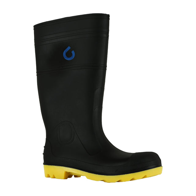 Steel toe gumboot black/yellow front