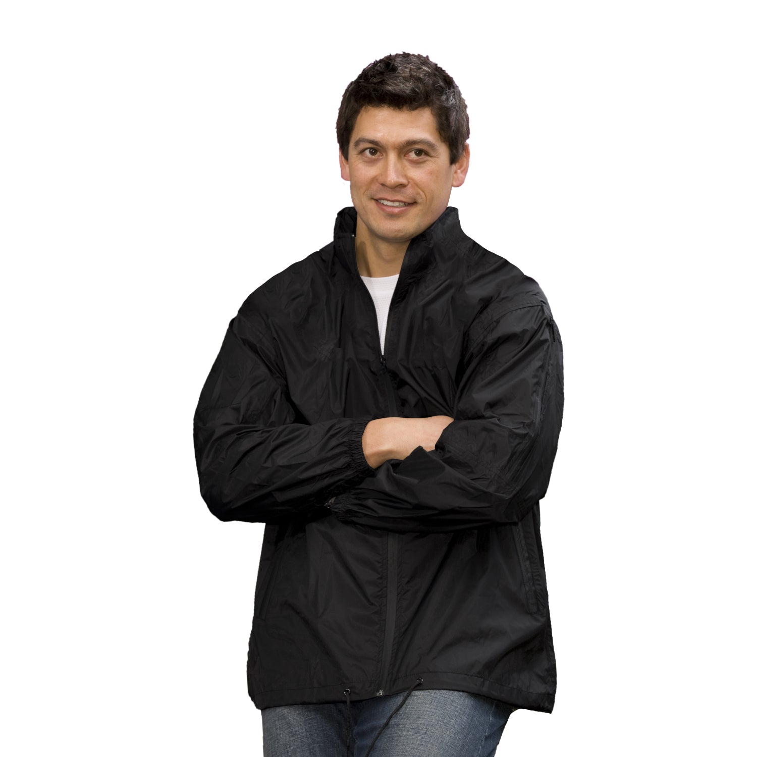 Hoodless on sale rain jacket